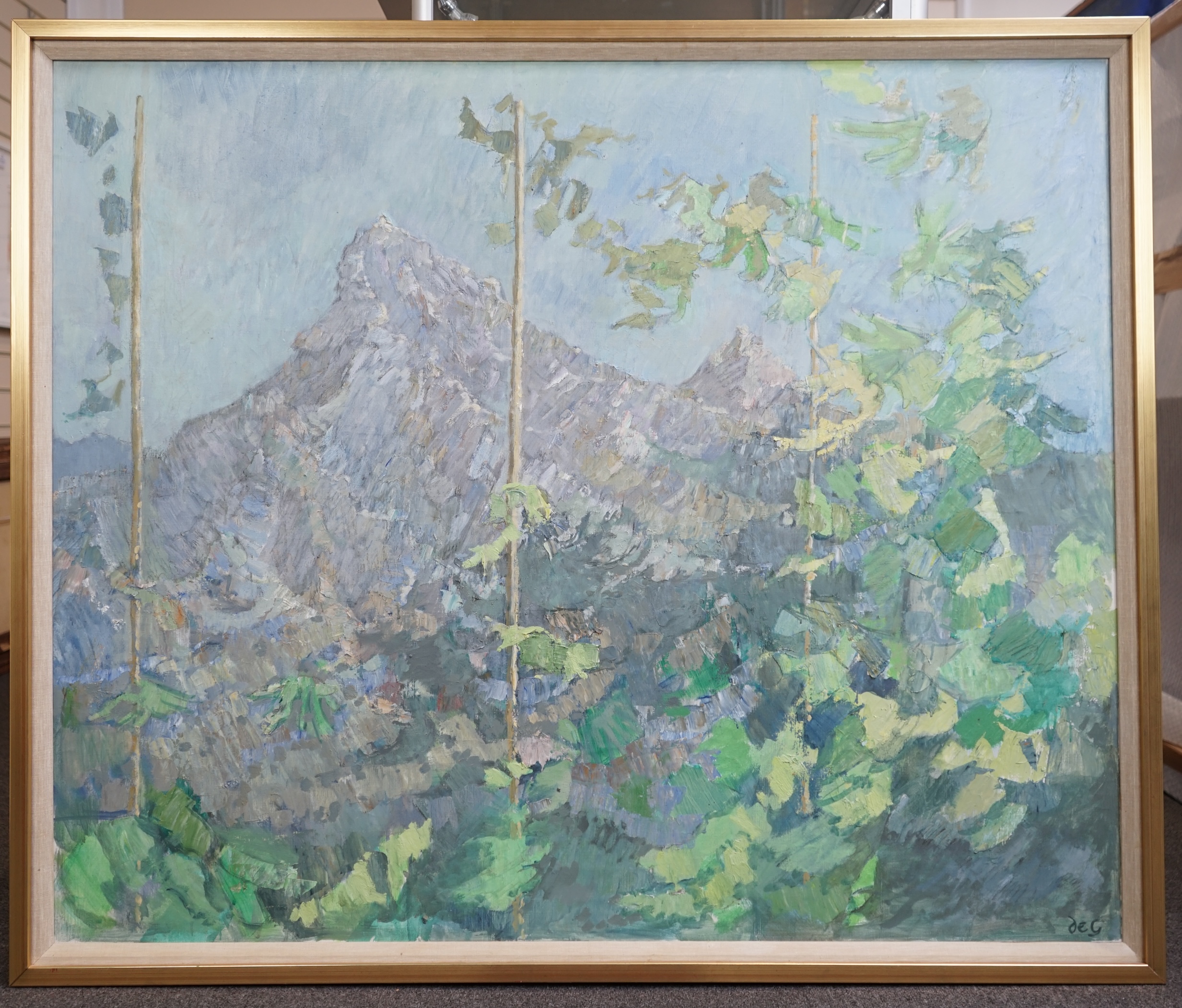 Sir Roger de Grey, P.R.A. (English, 1918-1995), 'From the Vineyard, San Lettere', oil on canvas, 100 x 120cm